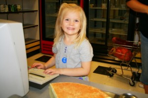 Checking out at the grocery store...seemed to be one of her favorites